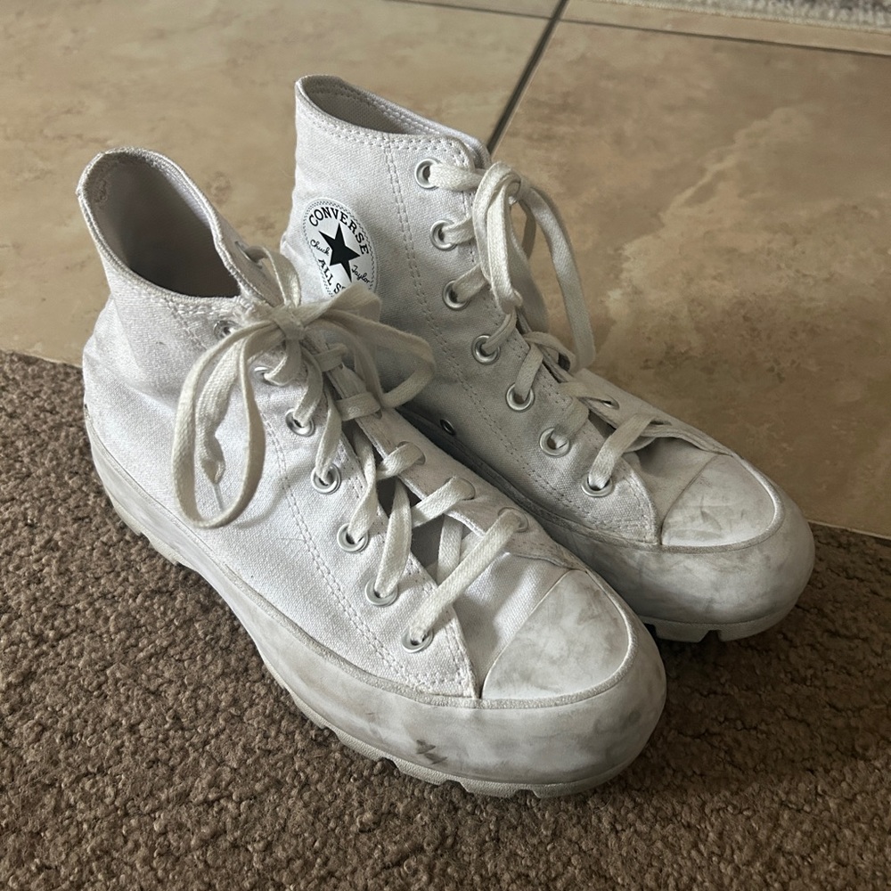 Converse Chunky High Tops White Size 7 Womens
